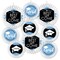 Big Dot of Happiness Light Blue Grad - Best is Yet to Come - Hanging Light Blue Graduation Party Tissue Decoration Kit - Paper Fans - Set of 9